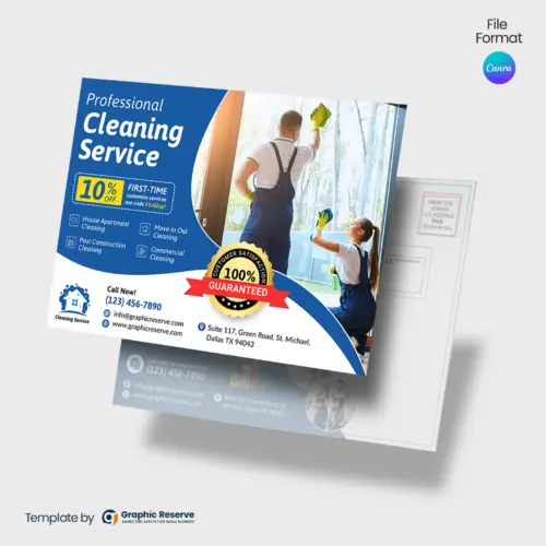 Cleaning Service Postcard EDDM Template Canva Template