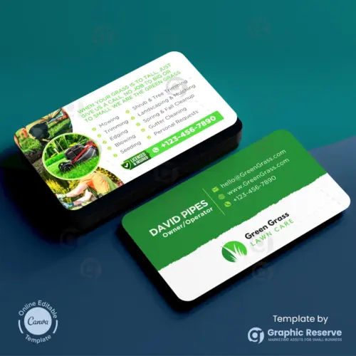 Landscaping and Lawn Care Business Owner Business Card