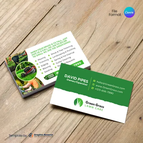 Landscaping and Lawn Care Business Owner Business Card