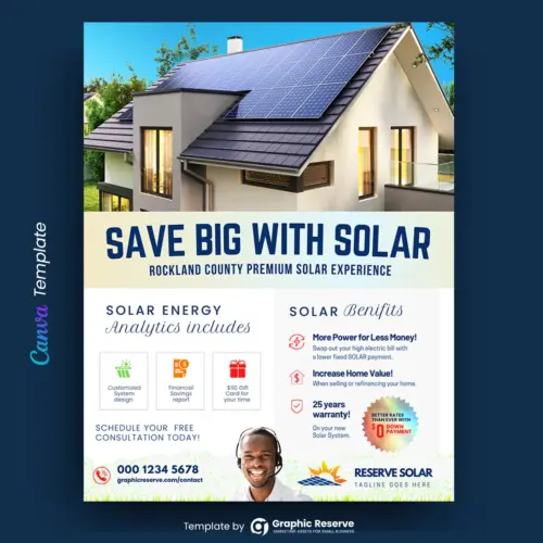Solar Flyer Canva Design Template