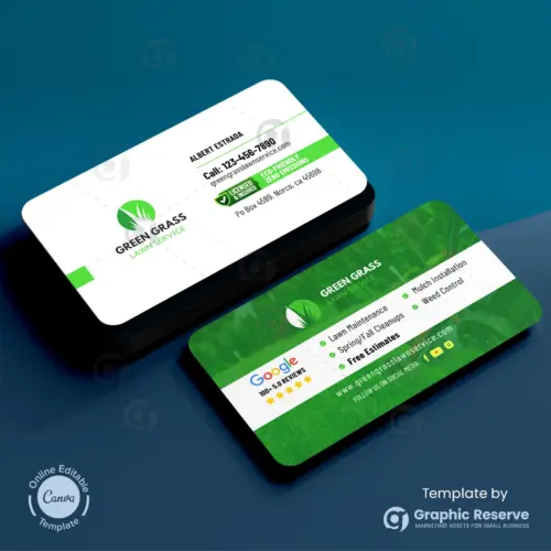 Canva Lawn Care And Landscaping Services Business Card