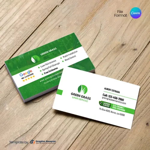 Canva Lawn Care And Landscaping Services Business Card