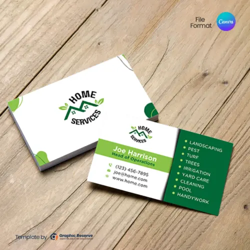 Landscaping Service Business Card Design Canva Template