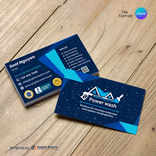 Pressure Washing Business Card Design Template