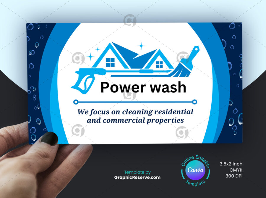 Pressure washing business card front side template
