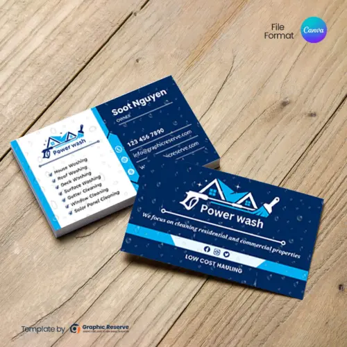 Soft Washing Business Card Canva Template