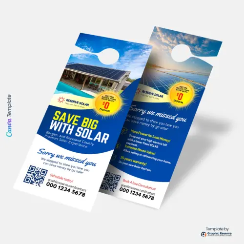 Solar Door Hanger Design Canva Template