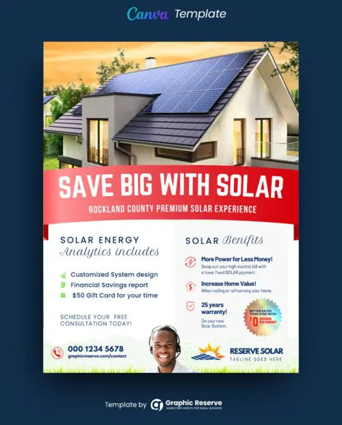 Solar Flyer Design Canva Template