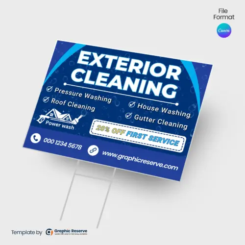 Pressure Washing Yard Sign Canva Template