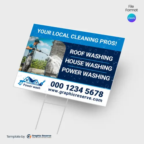 Pressure Washing Yard Sign Design Template