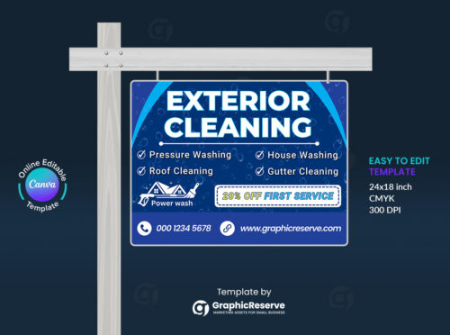 Pressure Washing Yard Signs Design Template