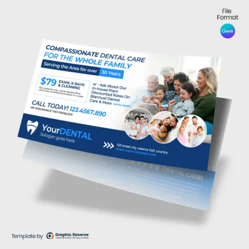 Dental Direct Mail Marketing EDDM Postcard (Canva template)