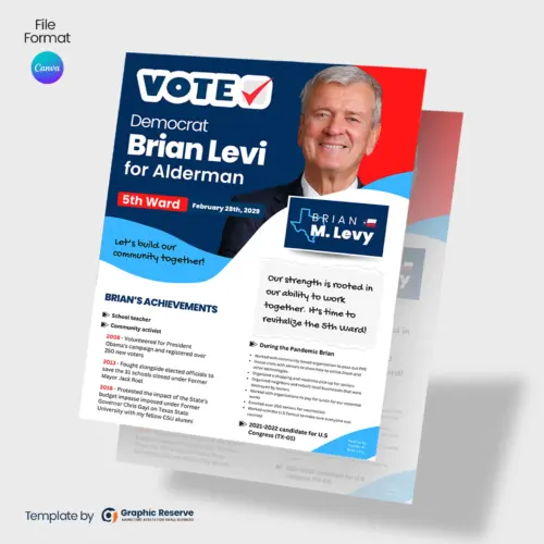 Canva Political Campaign Flyer Template – Editable Election Leaflet Design