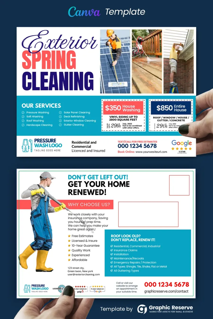 Spring Cleaning Marketing Templates Bundle for Exterior Cleaning Services | Canva - Image 2