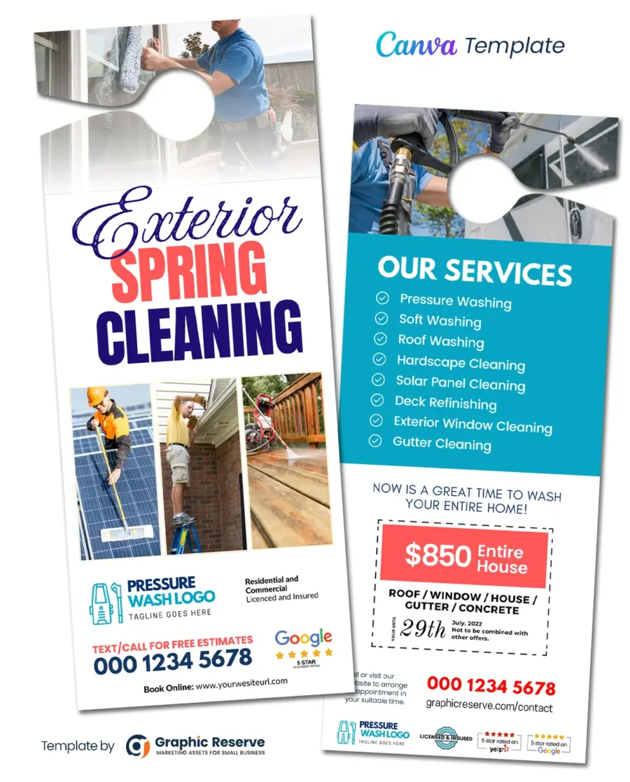Spring Cleaning Marketing Templates Bundle for Exterior Cleaning Services | Canva - Image 3