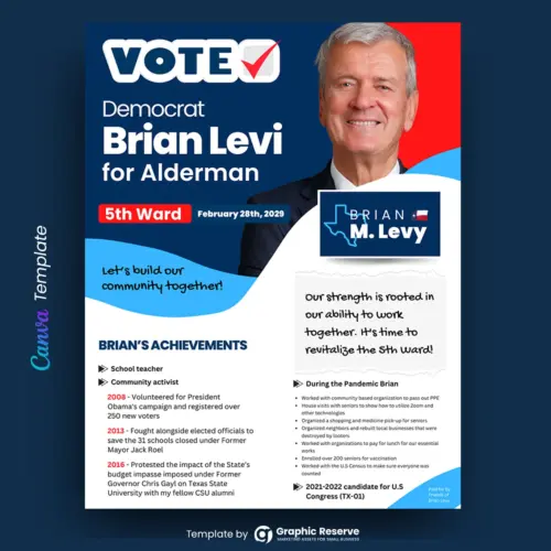 Modern Political Flyer Design Canva Template