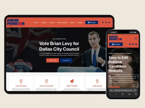 Political campaign Website Design Template