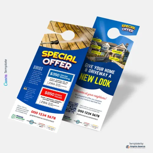 Pressure Washer Door Hanger Template – Creative Canva Design