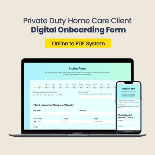 Private Duty Home Care Client Digital Onboarding Form
