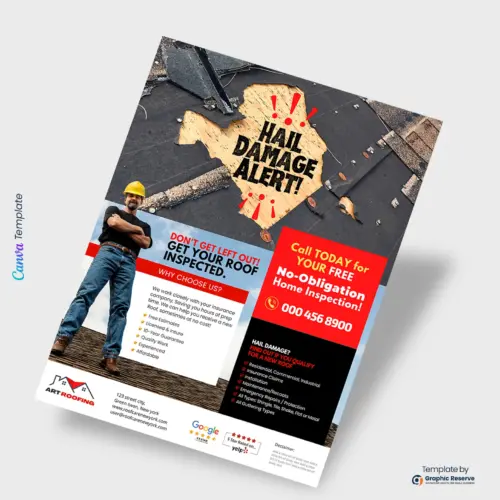 Roofing Flyer Design Template | 2 Styles | Canva Online Editable