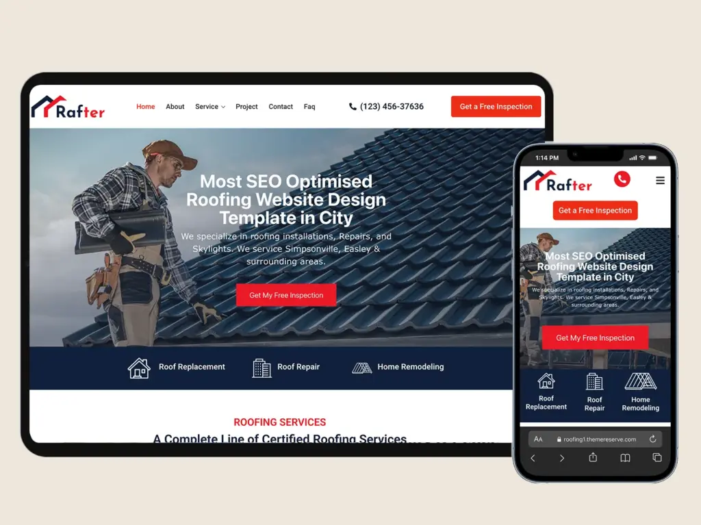 Roofing web Design Template