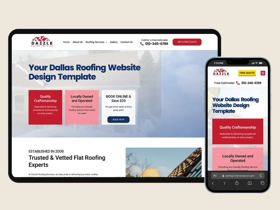 Roofing website Design Template