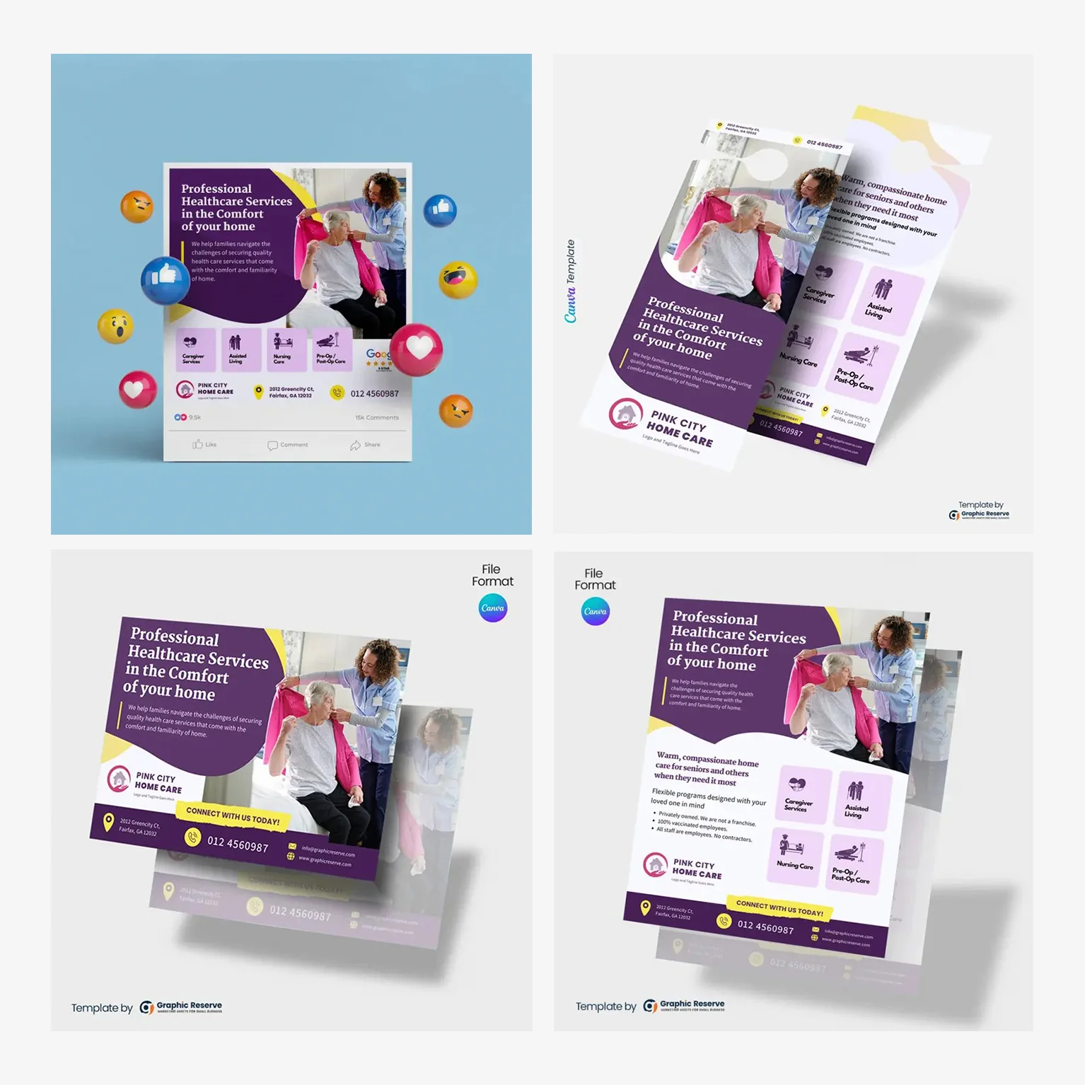 Senior Care Marketing Kits Bundle (Online Editable Canva Design Templates)