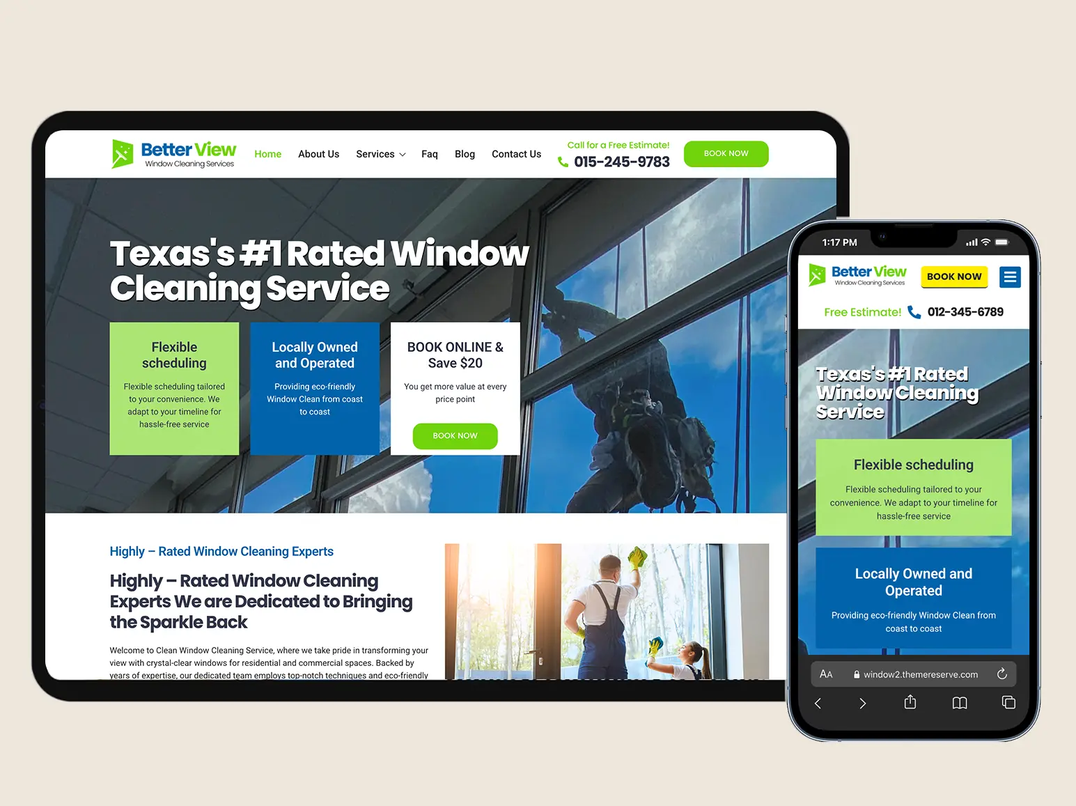 window cleaning website template