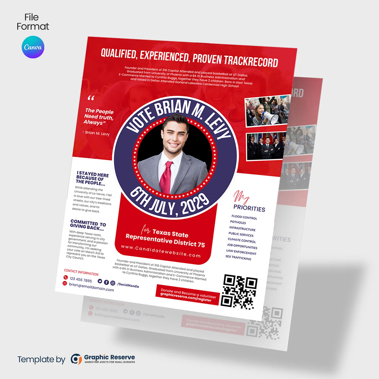 Election Flyer Template – Canva Design for Political Campaigns