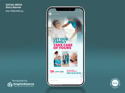 Home Care Instagram Storry Banner Canva Template