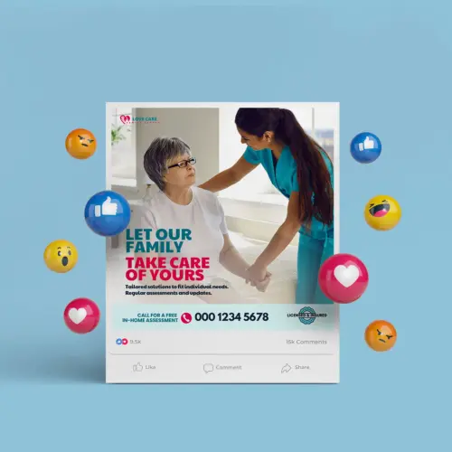 Home Care Social Media Post Design Canva Template