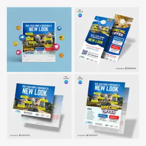 Home Exterior Cleaning Marketing Materials Design Canva Templates Bundle