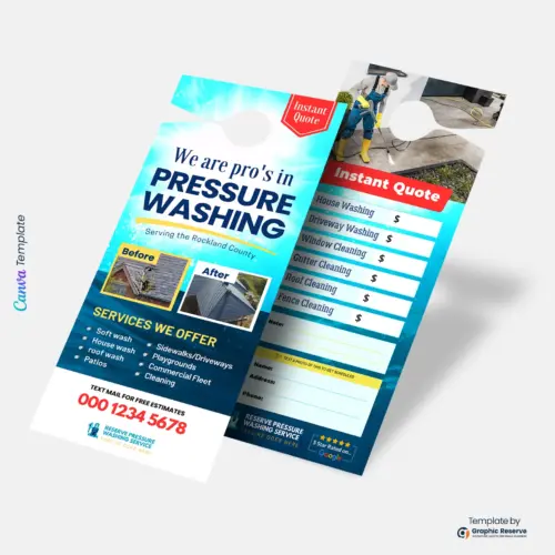 Instant Quote Door Hanger For Pressure Washing - Canva Design Template