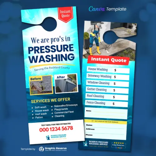 Instant Quote Door Hanger For Pressure Washing - Canva Design Template