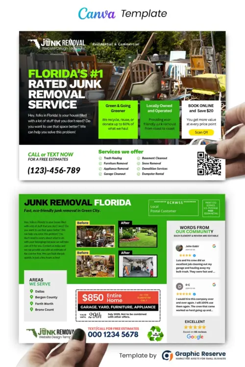 Junk Removal Service EDDM Postcard Design Template