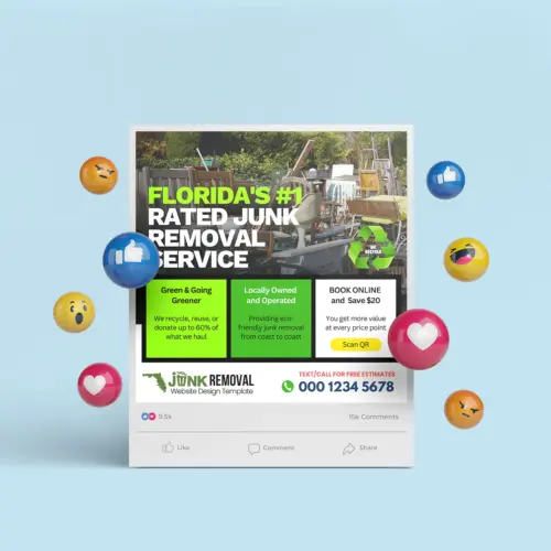 Junk Removal Social Media Banner Canva Template