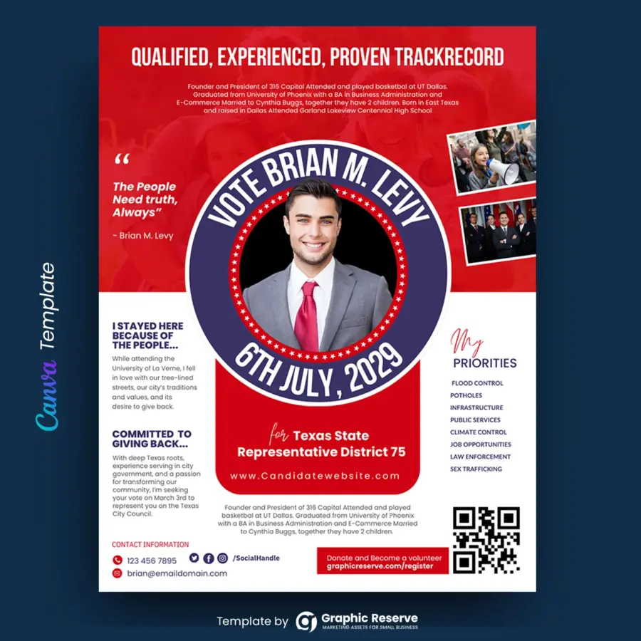 Political Flyer Design Canva Template