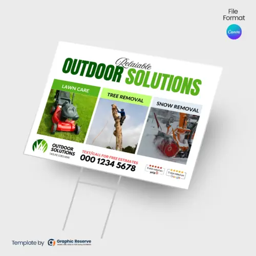 Lawn Care, Tree, & Snow Removal Yard Sign Template