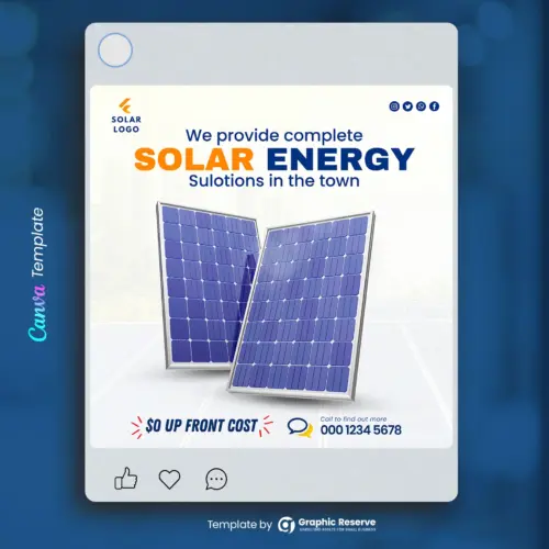 Canva Solar Ad Template for Facebook