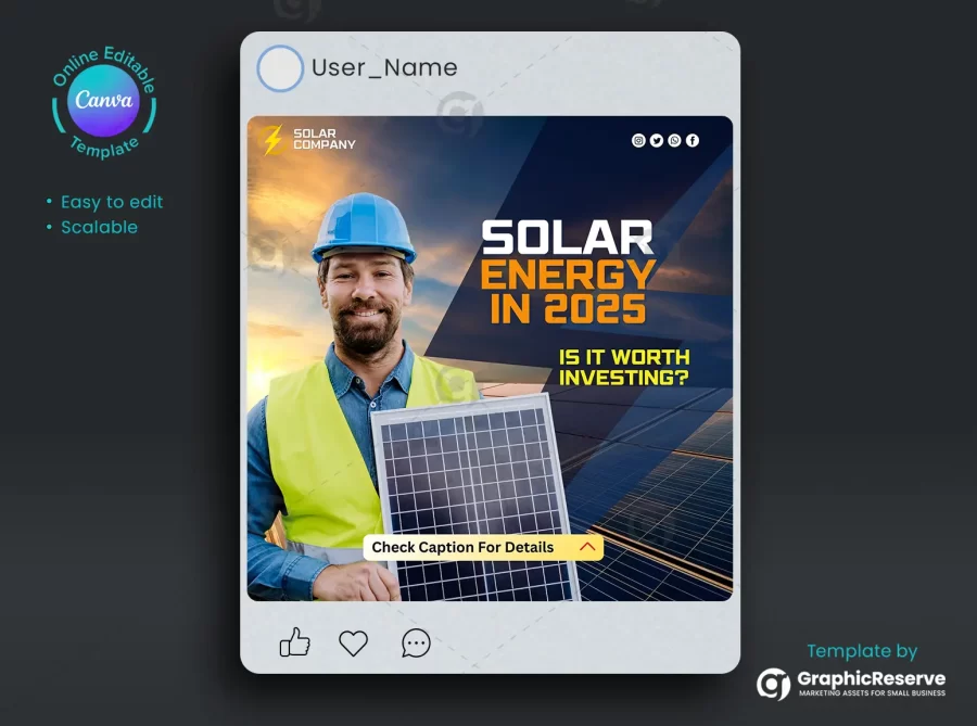 Facebook Solar Digital Marketing Canva Template