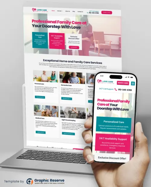 Home Care Website Design Template