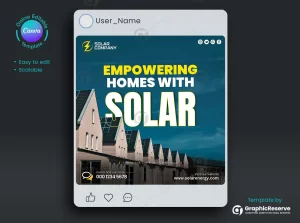 Instagram Solar Advertising Post Design Template