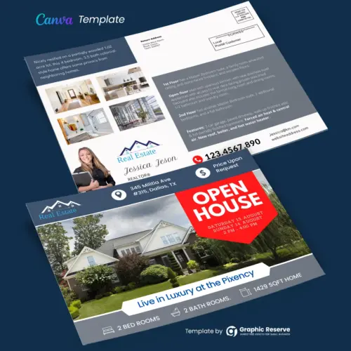 Open House EDDM Real Estate Postcard (Canva Template)
