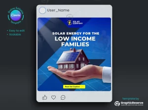 Solar Advertising Banner Canva Post Design