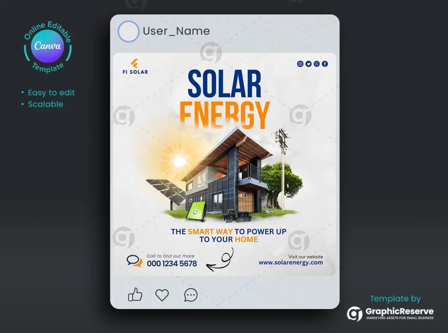Solar Digital Marketing Social Media Design Template