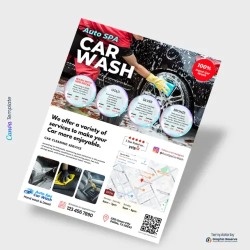 Automobile Car Wash Pricing Flyer Template Canva