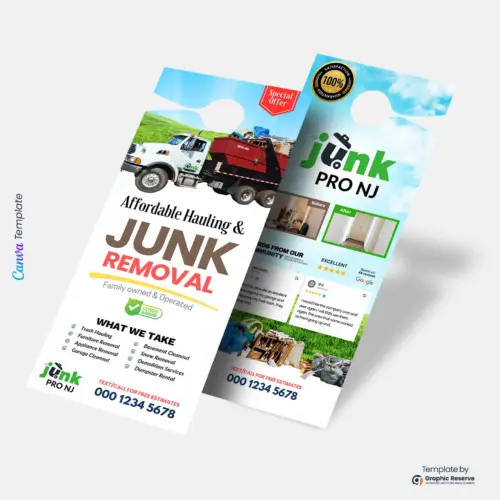 Canva Junk Removal Door Hanger Template – Professional Marketing Design