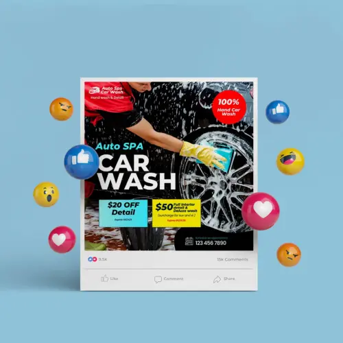 Car Wash Digital Marketing Poster Design Template