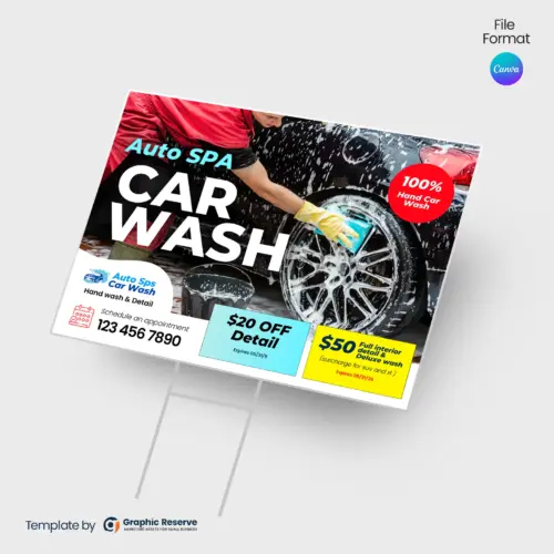 Car Wash Yard Sign Design Template