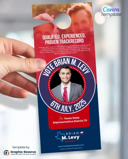 Creative Political Door Hanger Design Canva Template